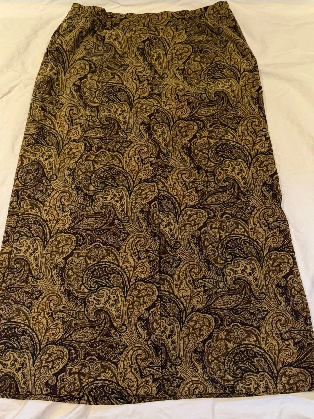 Tabi  Paisley Pencil Skirt in Brown